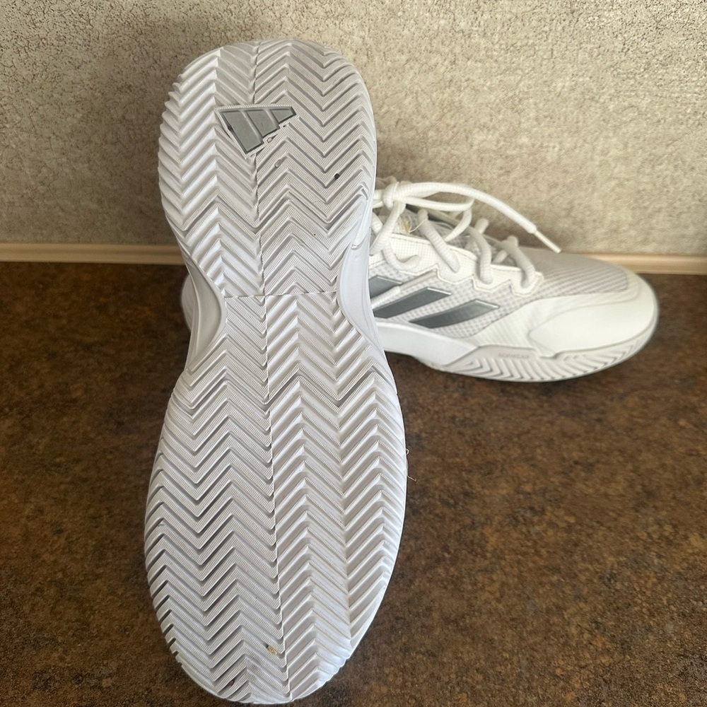 Adidas White and Silver Athletic Shoes - Picture 5 of 5